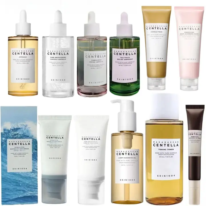 Esencia de Centella Asiatica Crema de Ojos, Limpiador, Aceite de Limpieza, Crema de Sol, Toner Hidratante y Calmante para Cuidado de la Piel Facial - 1