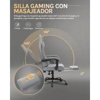 Silla de Juego Ergonómica Oficina con Soporte Lumbar Masaje y Reposapiés Extraible - details 18