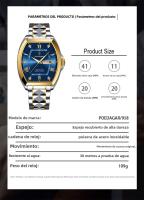 Reloj suizo nuevo para hombre, reloj de cuarzo con forma de barril de vino luminoso a prueba de agua. - details 0