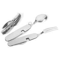 Juego de cubiertos multifuncionales para acampar, tenedor plegable de acero inoxidable, cuchara, abridor de cuchillos, villa desmontable, equipo de picnic VIE - details 10