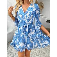 Vestido fluido sin tirantes con estampado floral bohemio para mujer, verano 2025 - details 51