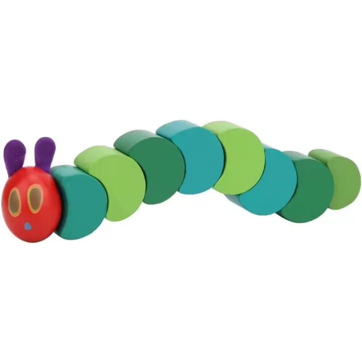 Juego de guanos de Madera para Niños, Oruga Hambrienta, Bloques de Educación Temprana, Juguete - 1