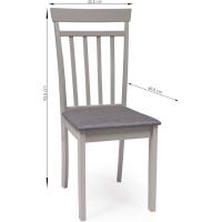 2 sillas de comedor Kansas |   Estructura de madera lacada |   Asiento tapizado en tela gris |   Diseño moderno y sencillo |   Sillas para comedor, salón, cocina |   Color Blanco - details 9