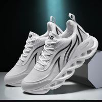 Zapatillas de correr transpirables blancas y negras para hombre, zapatos de moda, zapatillas casuales ligeras - details 0