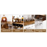 Estante de Vino de Madera Montado en la Pared Ideal para Botellas de Vino y Champán - details 3