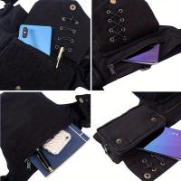 1 pieza de estilo Punk para hombre y mujer, cubierta de riñón negra Simple, soporte para teléfono móvil, tarjetas y llaves, bolsa Vie para ciclismo para hombre y mujer - details 5