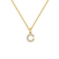 Collar de colgante femenino de acero inoxidable, joyas de colgante de circón con iniciales doradas - details 3