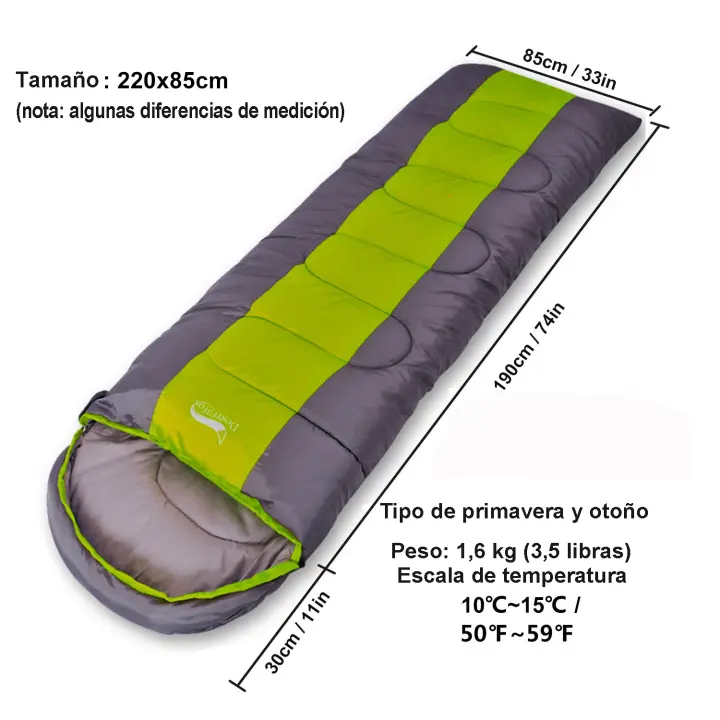 Desert & Fox-Saco de dormir Ligero para acampar, 4 alojamientos, sobre caliente y frío, Saco de dormir para mochilero, Viajes al Aire Libre, senderismo - 1