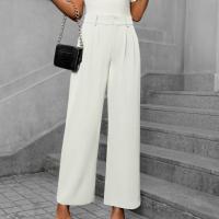 Pantalones de oficina de cintura alta y pierna recta para mujer para otoño - details 1