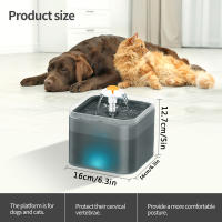 Fuente de Agua Automática para Mascotas con Luz LED 1*Pack Filtros 2L Dispensador de Bebida Silencioso para Perros y Gatos Hecho en China - details 0