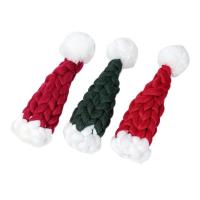 Sombrero de Navidad hecho a mano, cubierta para botella de vino, hilo grueso y suave, cubierta de champán de Navidad, decoraciones navideñas rojas y verdes para familia - details 1