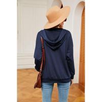 Sudadera con capucha informal para mujer, moda coreana para botones planos - details 9