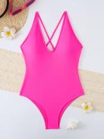 Traje de Baño de Una Pieza Blanco Ajuste de Cuerpo, Dacron, Estilo de Verano/Primavera 24, No Retirable - details 36