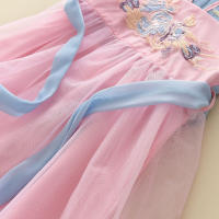 77067 Falda de estilo occidental chino de gasa de verano para niños vestido de niña Hanfu - details 5