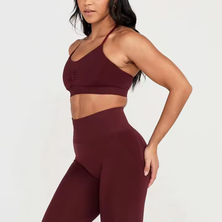 Conjunto de Gimnasio para Mujer de 2 Piezas Sujetador Deportivo sin Costuras - 1