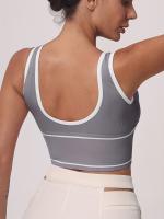 Paquete De 5 Sujetadores Deportivos De Talla Grande, Sujetador Push-up De Cobertura Completa Con Cuello Redondo Y Estampado - details 5