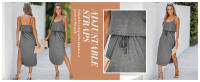 grey midi dress cami dress summer ruffled dress