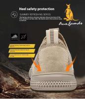 Sandalias antideslizantes deportivas informales de cuero con logo de canguro para hombre, zapatos ligeros de tela suave y transpirable para caminar en verano - details 6