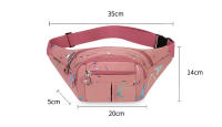 Riñonera de tres capas con solapa para mujer, bolso de pecho a la moda para deportes al aire libre, bolso de cintura con estampado de letras, bolsos cruzados de hombro para niñas - details 1