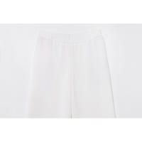 Conjunto Elegante para Mujer OUWU Pantalones de Pierna Ancha con Cintura Elástica y Cremallera + Camisa de Manga Corta con Espalda Descubierta - details 10