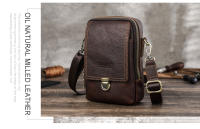 Bolso de Bandolera Casual para Hombres CONTACT'S de Cuero Genuino con Bolsillo para Teléfono Bolso de Cintura para Viajes Material de Lining Poliéster Tamaño Pequeño Estilo de Moda con Rayas - details 1