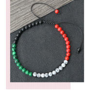 Pulsera de Piedra Natural de 4mm Diseño de Bandera Nacional Joyería de Pareja - details 7