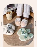 Zapatillas de algodón para mujer, zapatos de interior para el hogar transpirables, antideslizantes, con forro polar EVA, suela gruesa de piel, otoño e invierno, novedad de 2024 - details 16