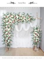 Fila de flores artificiales grandes, arreglo de hojas de sauce, arco de boda, telón de fondo, decoración de pared, esquina colgante, triángulo Floral, 200CM - details 3