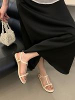 Nuevo estilo de hadas palabra romana con sandalias zapatos de mujer sandalias planas ropa de verano zapatos de playa con punta abierta - details 20