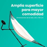 Hamaca Doble para Dos Personas Estructura Estable Soporte para Bebidas Uso Interior y Exterior - details 6