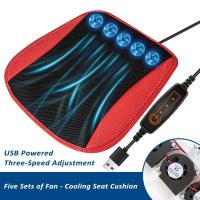 Cojín de ventilación con puerto USB, almohadilla de enfriamiento transpirable de verano para todos los asientos de automóvil, sillas de hogar y oficina, azul marino - details 8