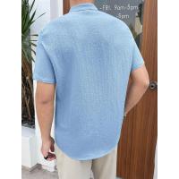 Temu Shein Cárdigan suelto para hombre Camisa de manga corta informal de color sólido - details 10