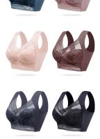 L-6L sujetador grande para mujer, Push Up de seda helada, Bralette superior sin costuras, sujetadores de encaje inalámbricos para verano, Top de talla grande, lencería, ropa interior 15019 - details 18