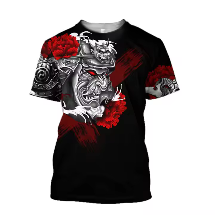 Camiseta samurái para hombre, camisetas con estampado Harajuku de estilo Bushido japonés, camiseta con diseño único, ropa de calle con personalidad, última novedad - 1