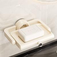 Caja de jabón giratoria con ventosa estilo crema, soporte para jabonera no perforado montado en la pared, estante de almacenamiento de jabón extraíble impermeable - details 7