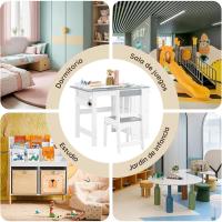 Juego de mesa infantil y 2 sillas de madera, organizador de juguetes multifuncional con 8 cestas y 1 compartimento, 87 x 50 x 50 cm - details 53