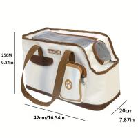 Mochila transportadora portátil para perros y gatos pequeños, diseño con forma de tostada con función de salida de cabeza, Material de poliéster con cremallera - details 3