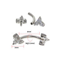 Anillo de acero quirúrgico para mujer, piercing para el cartílago, barra para el labio, tragus helix, joyería para el cuerpo, 16g, 1 unidad - details 5