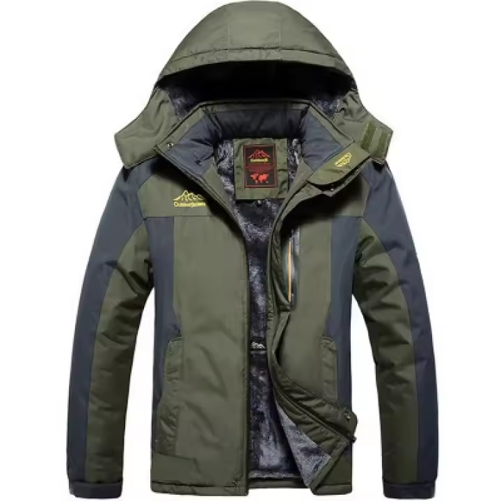 Chaquetas de esquí para hombre，Impermeable con forro polar cálido，Con tapa a prueba de viento，Adecuado para Senderismo y viajes - 1