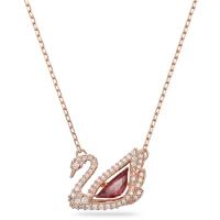 Collar de Cadena Chapado en oro rosa, collar with dije de Cristal CZ Plisado, Gift de joyería para Mujer - details 0