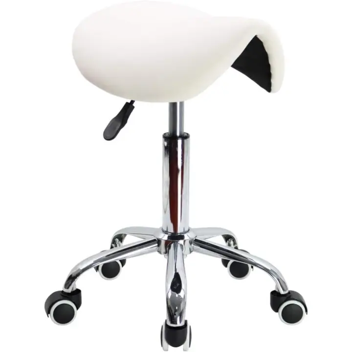 Trabajo Altura Ajustable Giratorio Taburete de Oficina con Asiento de Silla de Montar - 1