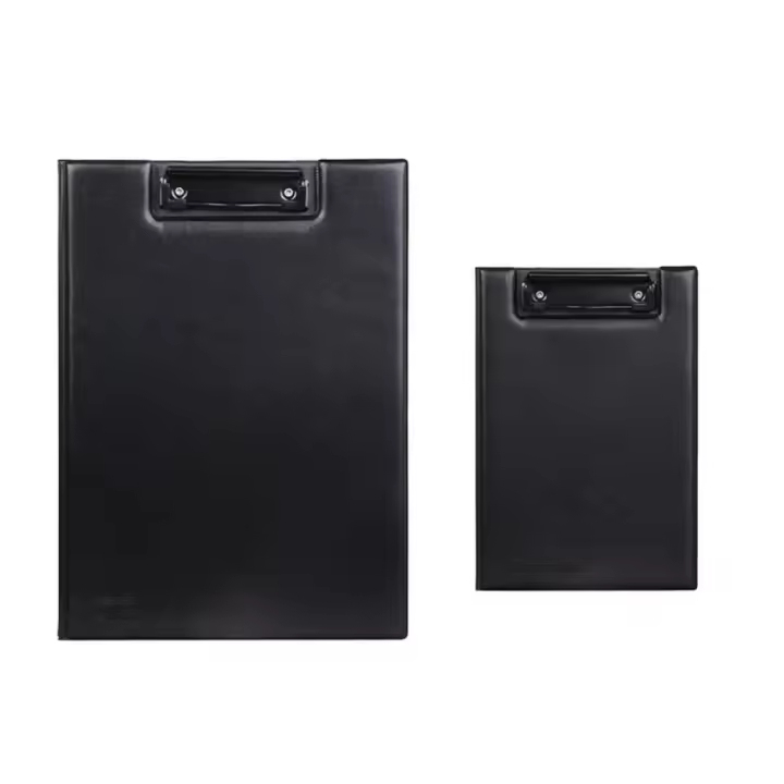 Portapapeles plegable A4 A5, color negro, con hebilla de Clip, carpeta de archivos para conferencias, almohadilla de escritura de cuero PU ultrasuave, suministros de oficina, 1 Uds. - 1