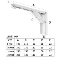 KAK-soportes de estante plegables de 2 piezas, acero inoxidable, 8-14 pulgadas, soporte de estante plegable resistente para mesa, ahorro de espacio, Hardware de bricolaje - details 5
