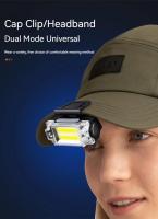 Linterna frontal COB con Sensor, 5 modos, miniiluminación frontal de trabajo, recargable, para exteriores, ciclismo, pesca - details 15