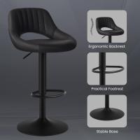 Taburete de Bar con Resaldo Diseño de Juego de 2 Taburete Giratorio 360° Altura Ajustable - details 3