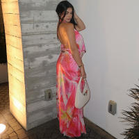 BUNO-Conjunto de 2 piezas con cuello oscilante para mujer, traje a juego con cuello Halter y espalda descubierta, falda con volantes de malla - details 12