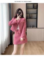 Otoño/Invierno nuevo conjunto elegante de dos piezas: chaqueta y falda de lana elegantes y gruesas, traje de dama sofisticado gran oferta - details 21