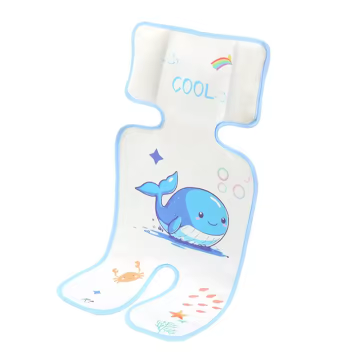 Alfombrilla enfriadora para cochecito de animales de dibujos animados, alfombrilla para cochecito de bebé con ballena y conejo, asiento de coche, Panda, cochecito de bebé, cojín fresco para asiento, asientos de seguridad para bebé - 1