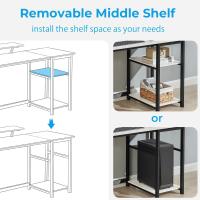 Estantes de Almacenamiento Reversibles, Mesa de Oficina para Ahorro de Espacio y, Mesa de Estudio Pequeña para Montaje Sencillo,Blanco - details 3