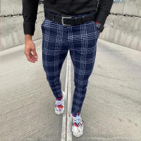 Pantalones casuales a rayas a cuadros grandes para hombres, leggings de moda - details 6